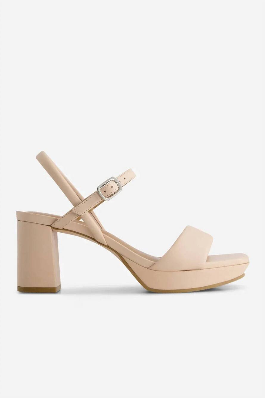 NEW BERNARDO women's cant platform sandal in cipria glove leather
